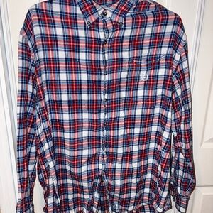Chaps Red and Blue Casual Button Down Shirt